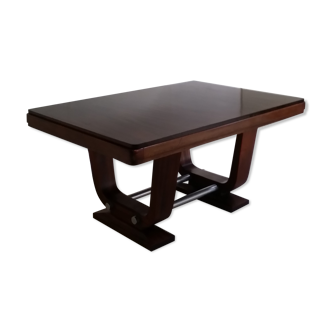 Table Art deco Gaston Poisson en acajou