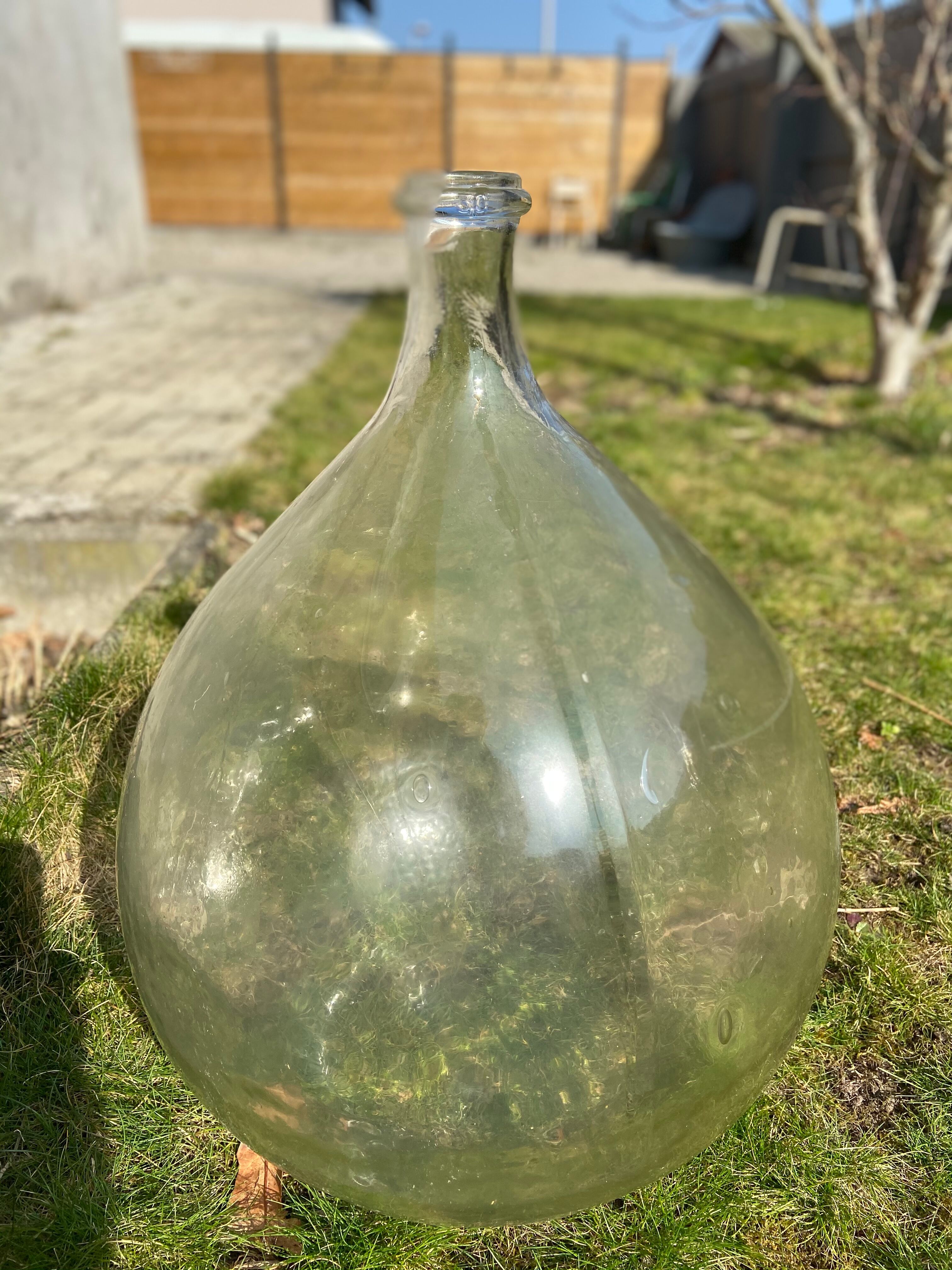 Very fat demijohn transparent