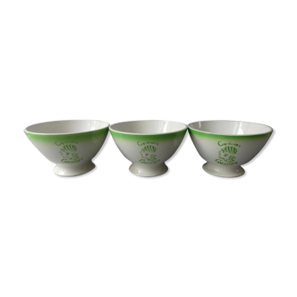 Set of 3 old bowls badonviller, captain corsair