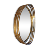 Oval wall mirror in chrome metal