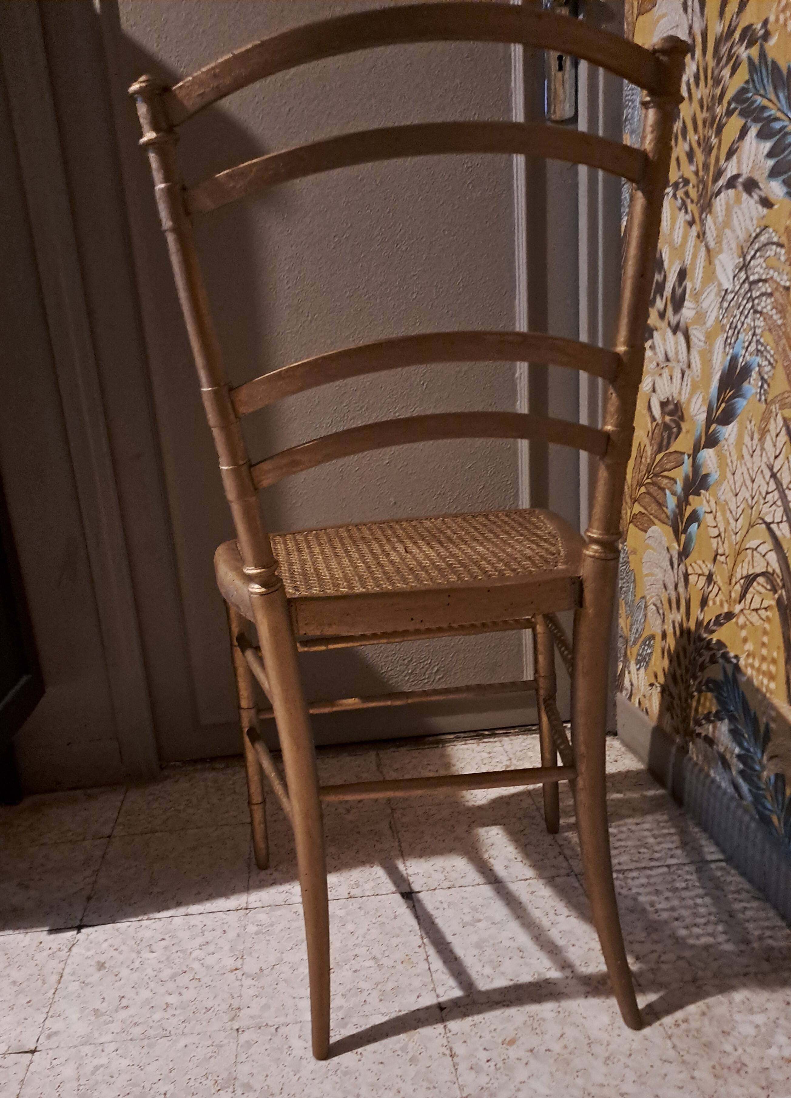 Napoleon III style chair, known as the Opera model, in carved wood and caning on a restored seat, circa 1850