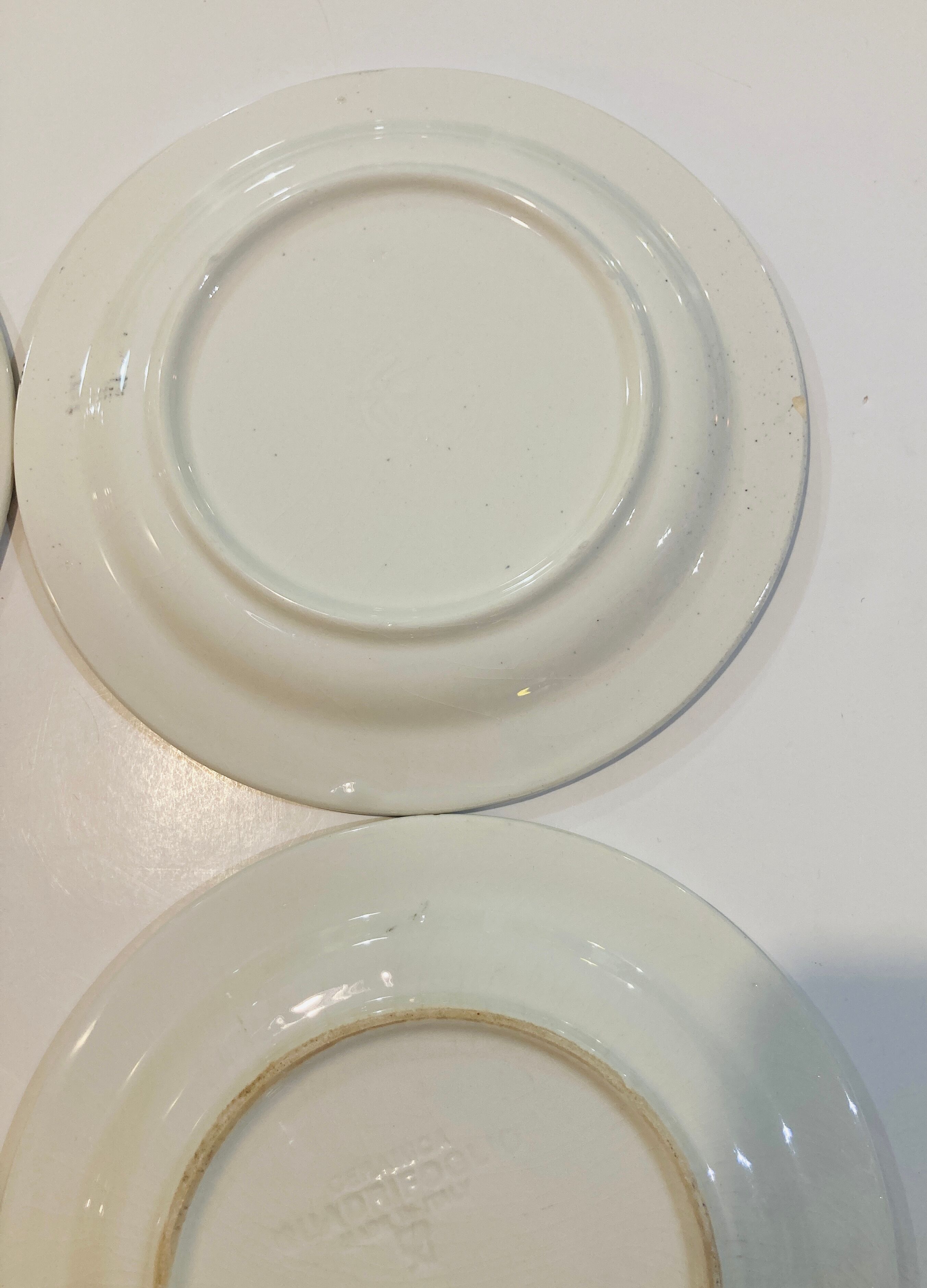 4 plates Quadrifoglio Italy speckled black and blue