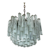 Murano Glass Ceiling Light with Clear Prisms, Italy 1970s