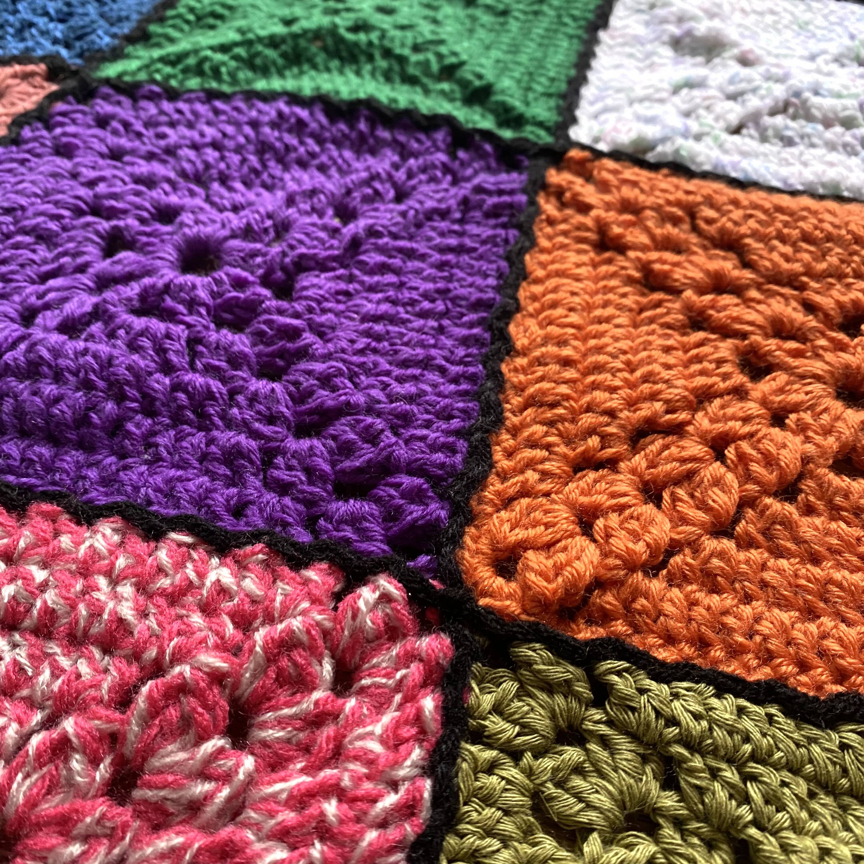 Plaid crochet , couverture vintage 90X120