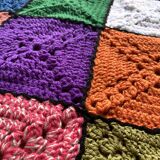 Plaid crochet , couverture vintage 90X120