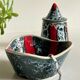 Vintage Vallauris ceramic candy and sugar bowl