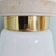 Opaline bulb pendant light, Metalarte, 1980s