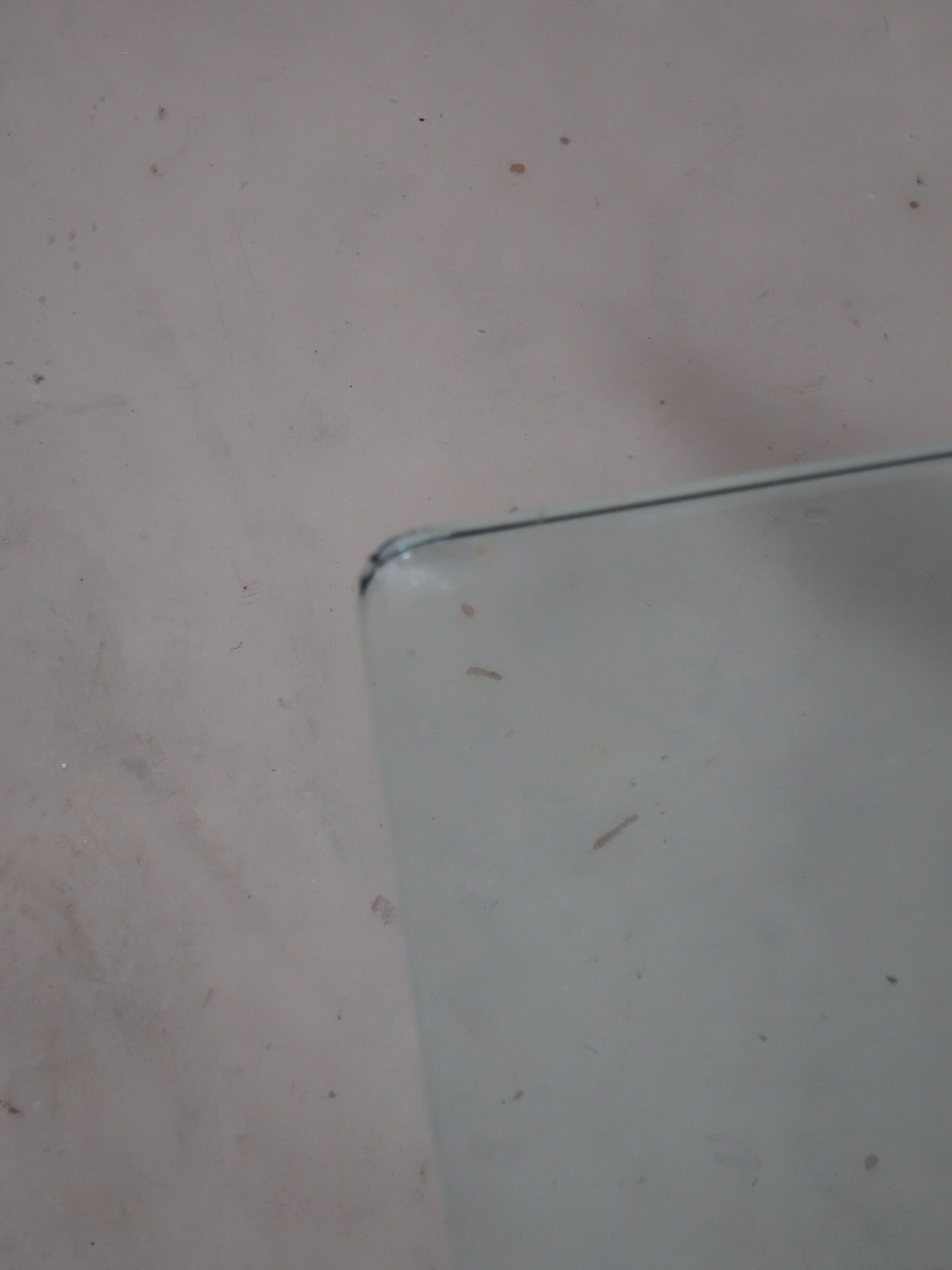 80s glass and bubbly concrete table