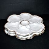 3 Limoges porcelain oyster plates