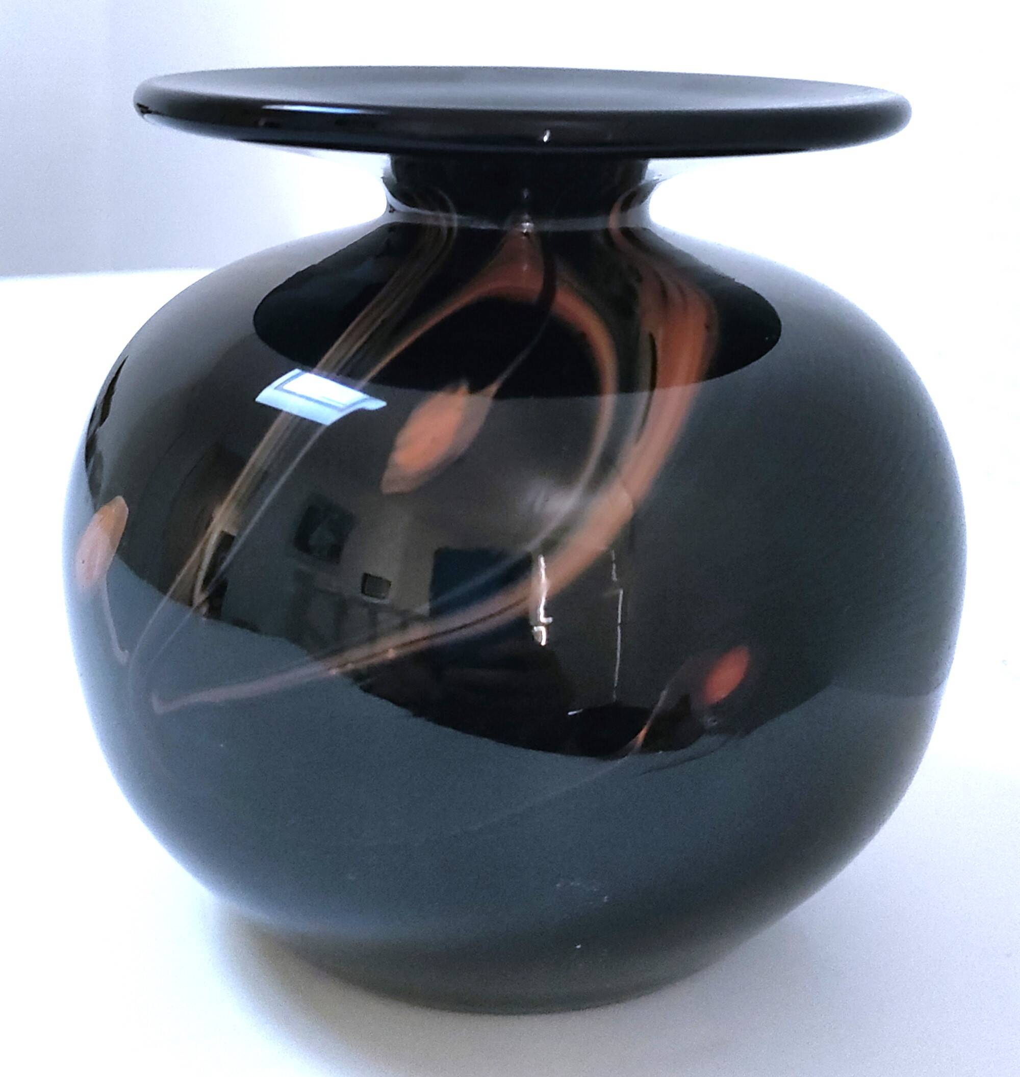 Bob le Bleis ball vase Moorish glassware Old glass paste