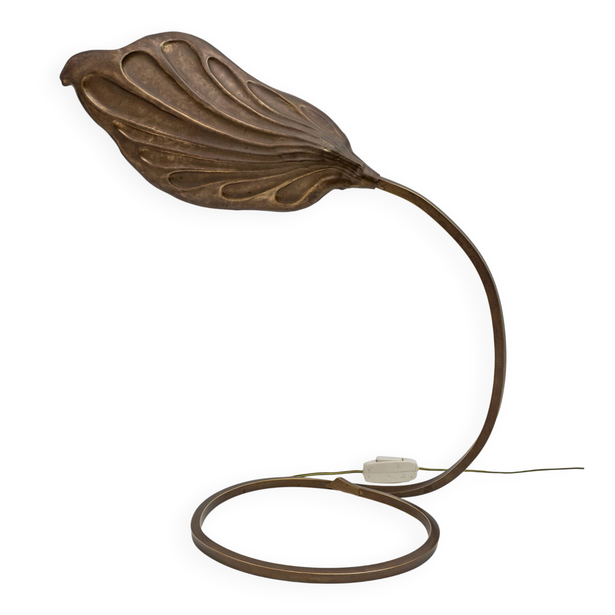 Tommaso Barbi Mid-century Modern Brass Leaf Table Lamp by Bottega Gadda,60
