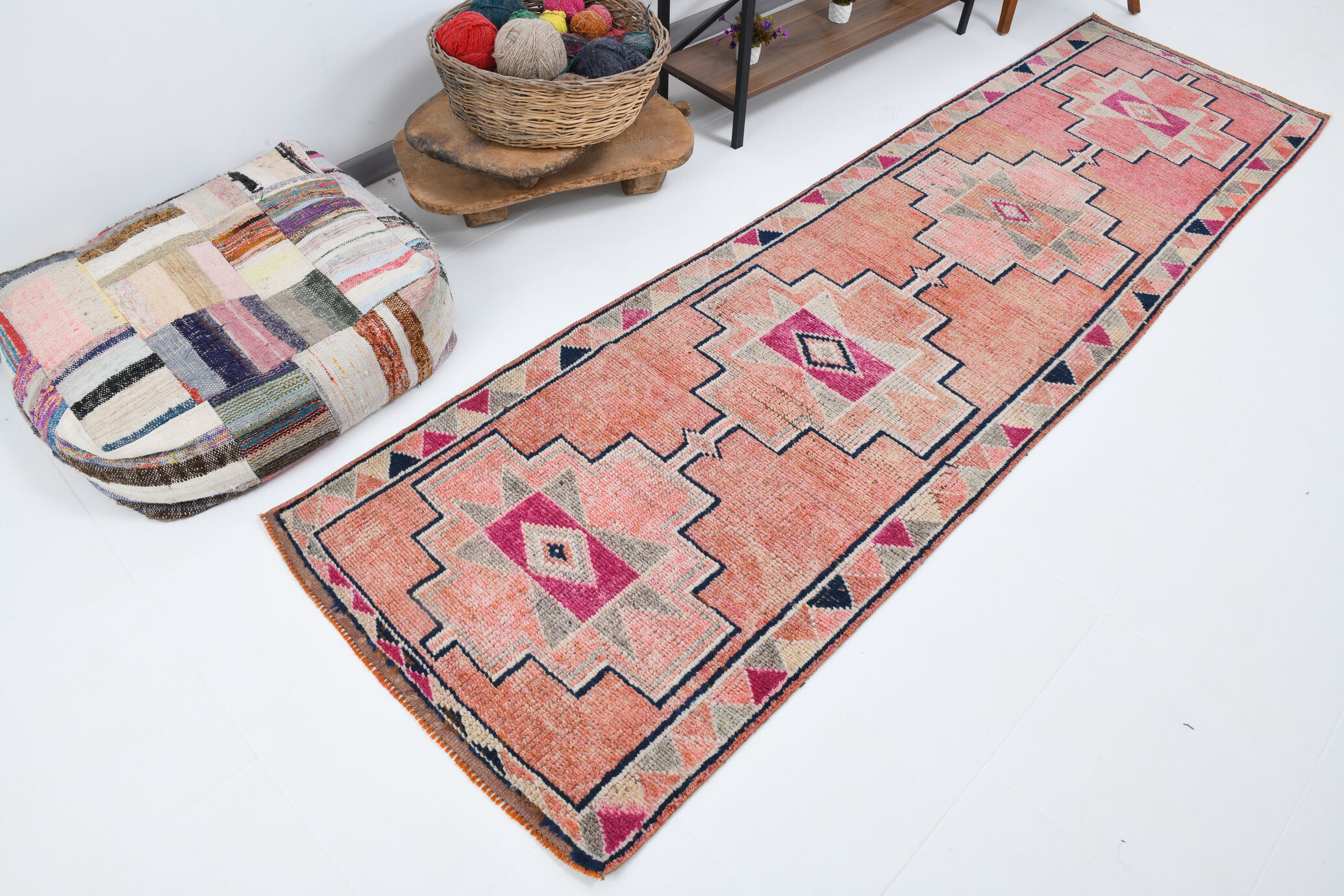 Oriental vintage runner rug 92x329cm