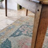 Solid oak farmhouse table with two-plank top