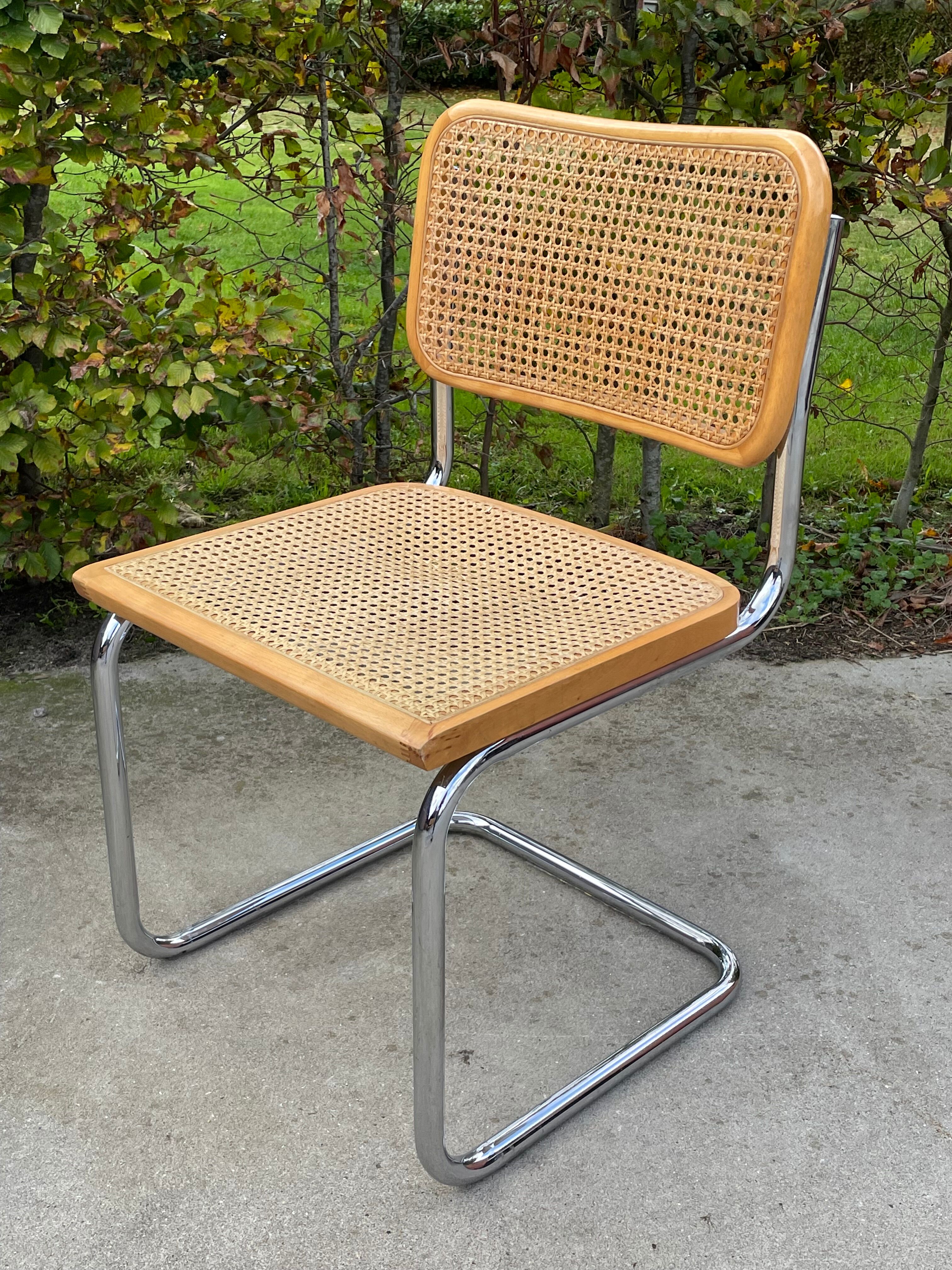 Set of 4 chairs model Cesca B32 designed by Marcel Breuer design