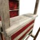 Meuble de bar XL vintage en bois massif avec banc pivotant
