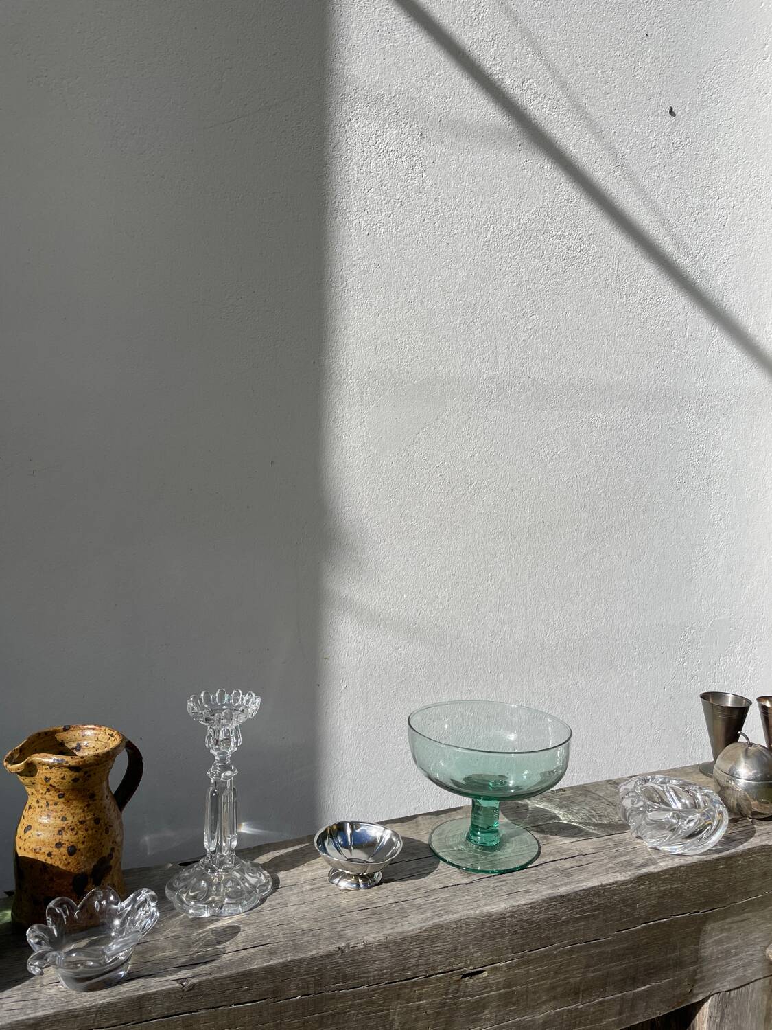 Coupe sur pied en verre soufflé