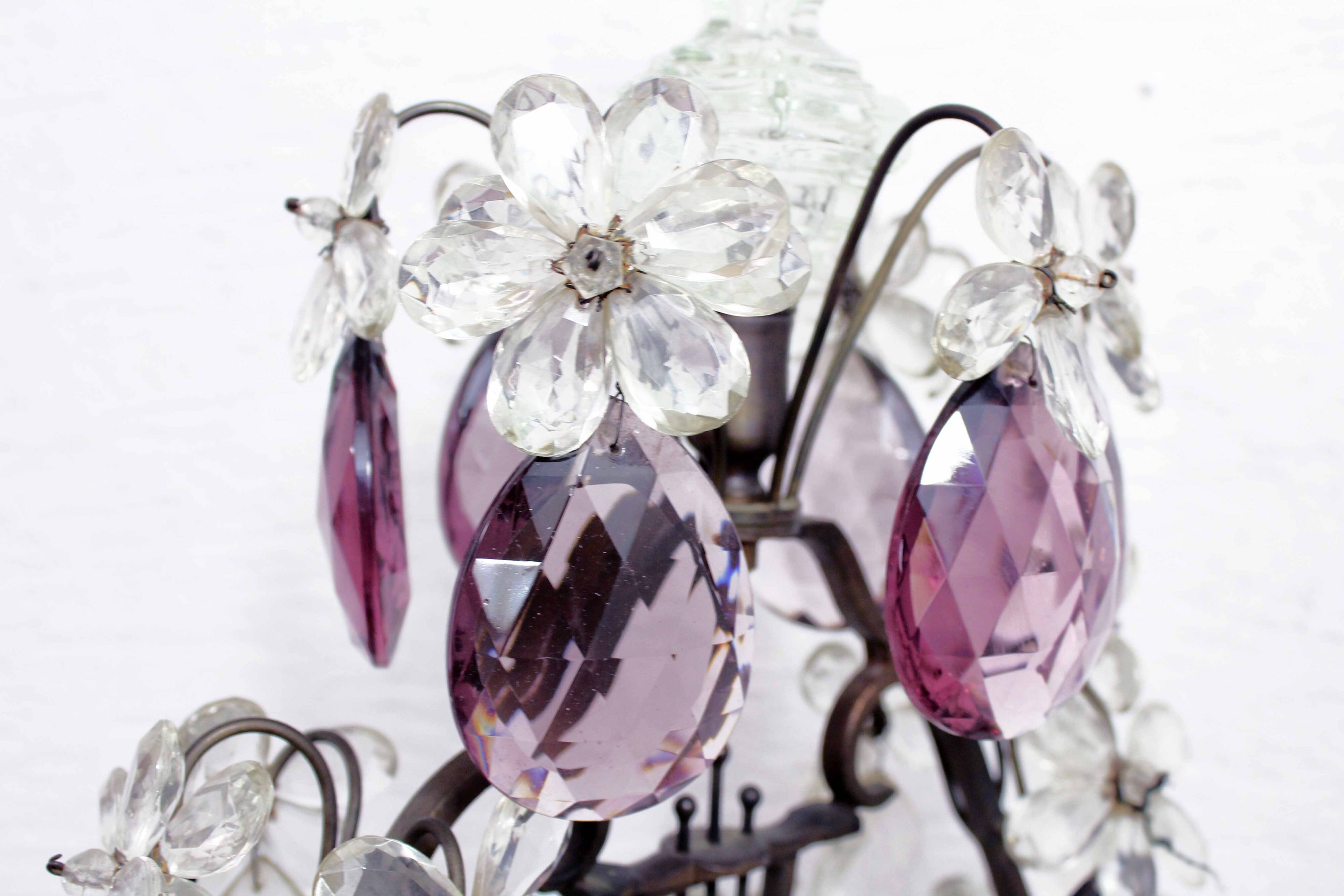 Girandole lamp in crystal and iron