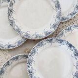 6 assiettes à dessert en terre de fer Sarreguemines modèle Luchon
