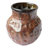 Brown stoneware vase