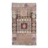 5x10 Long Wide Brown & Pink Tribal Vintage Kilim Rug, 163x298Cm