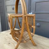 Vintage magazine door in rattan rattan french newspaper rack