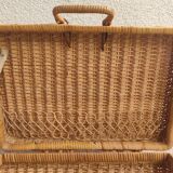 Wicker and vintage rattan suitcase