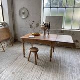 Walnut farmhouse table + extensions
