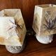 Pair of granite lamps with resin lampshades