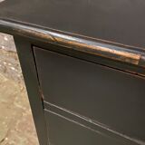 Old black patinated chest of drwers