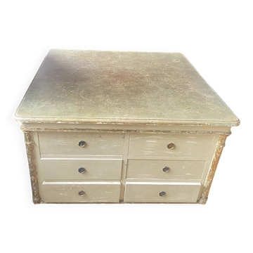 Ancien meuble d’atelier en bois – plateau