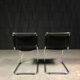 Paire de chaises S33 cuir noir et chrome