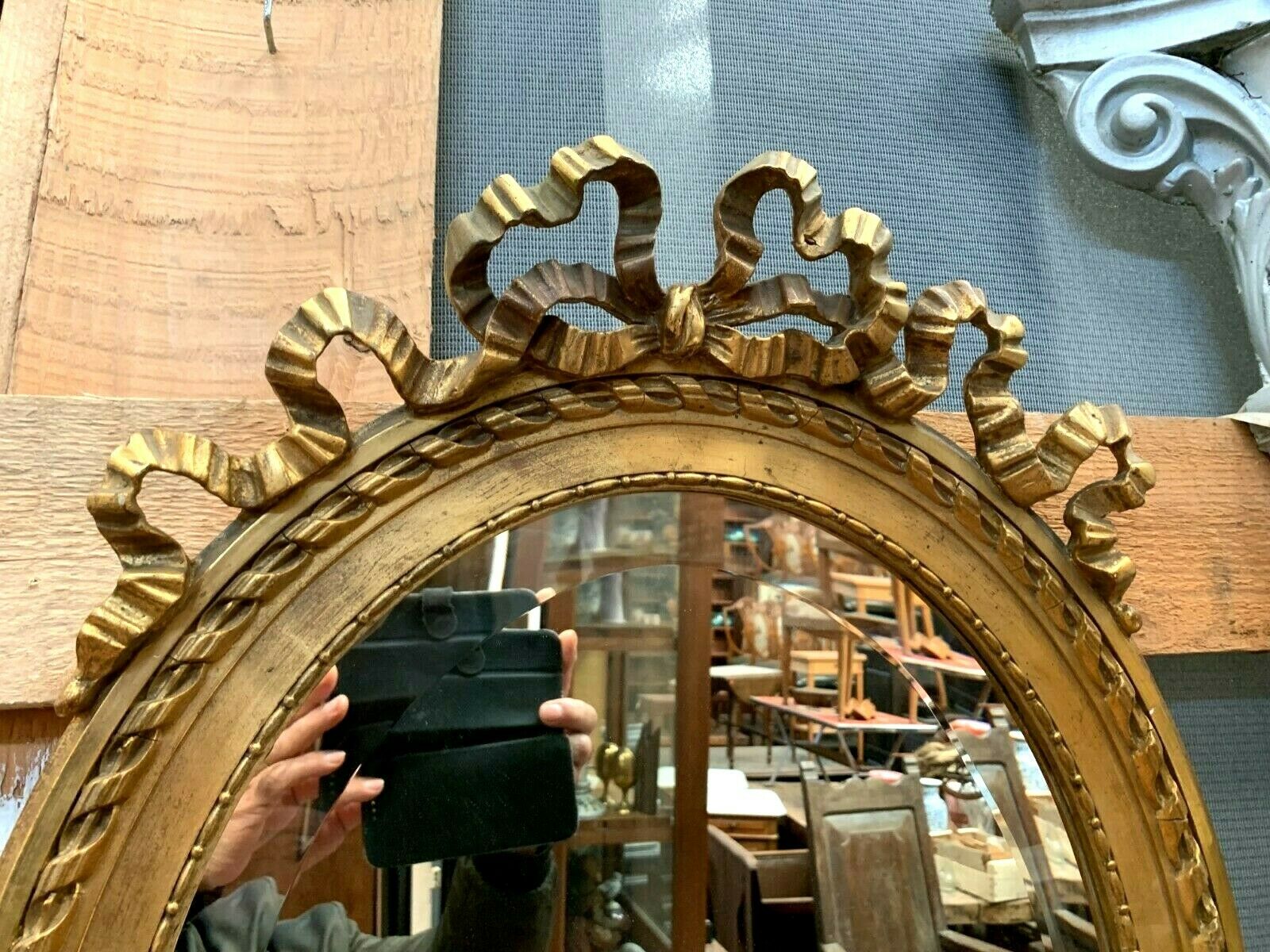 Louis xvi style mirrors in wood and gilded stucco xx century