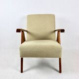 Vintage Beige Boucle Armchair in Style of Var B310, 1970s