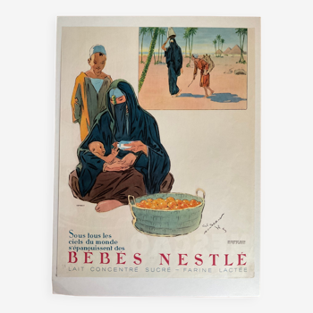 Affiche vintage bébé Nestlé, 1935