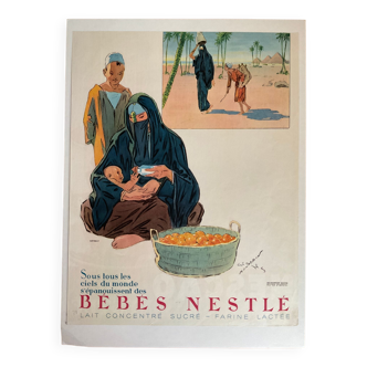 Affiche vintage bébé Nestlé, 1935