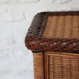 Pair of Wicker Bedside Tables, Vivai Del Sud, design XX Italy
