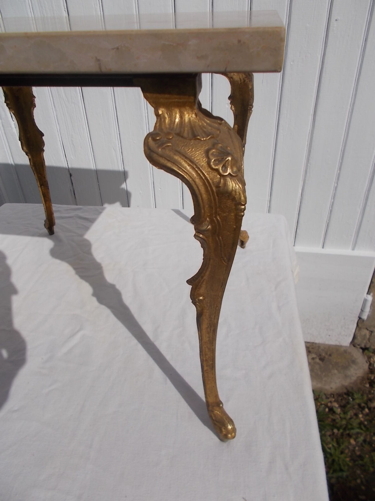 Side table marble wrought iron