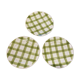 Set of 3 flat plates cloth cloth green vintage Moulin des Loups