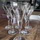 Set of 6 vintage white wine glasses in Light & Music crystal model Florian by Luigi Bormioli