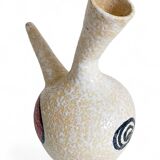 Vintage Spanish Ceramic Porrón, Hand-Painted Rooster, 1960s