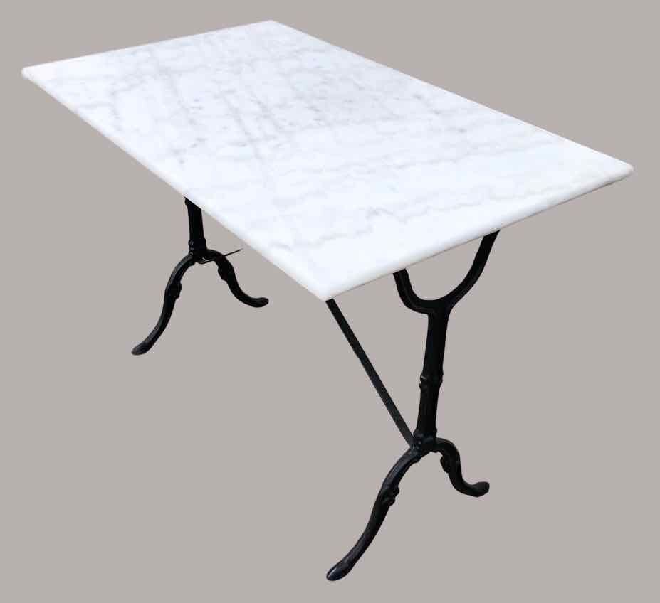 Marble and cast iron bistro table