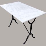 Marble and cast iron bistro table