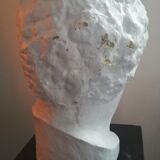 Patinated plaster man head.