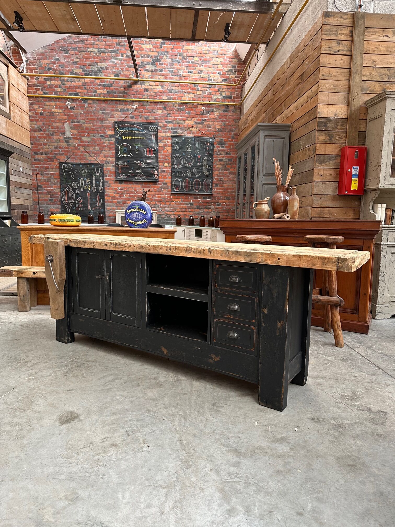 Patinated workbench