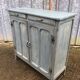 Parisian sideboard painted in blue with 2 doors and 2 drawers.