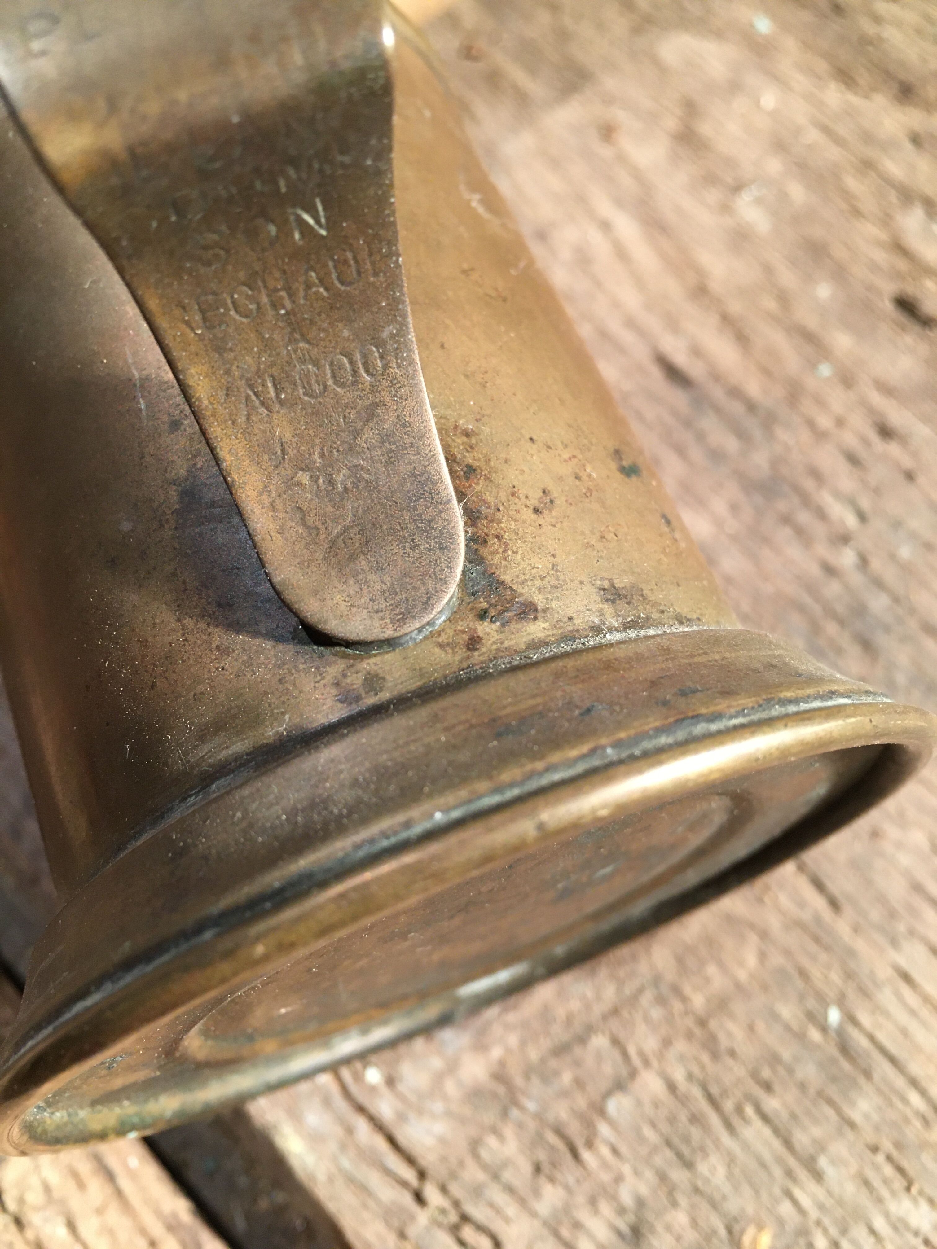 Late XIX brass Pigeon Lamp