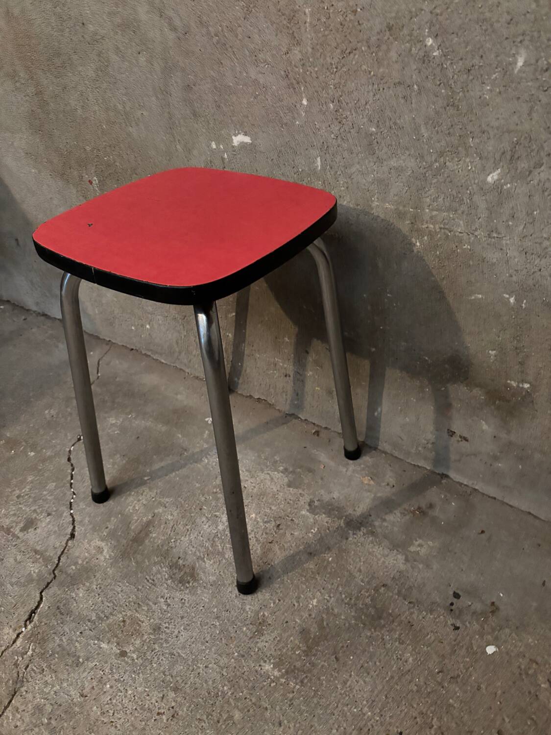 Red Formica stool