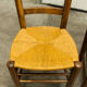 Lot de 4 chaises bois et paille 1950 chêne massif et assise paillée