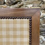 Wooden and embroidered fabric fireplace screen 94X62