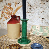 Glazed ceramic chandelier fir green